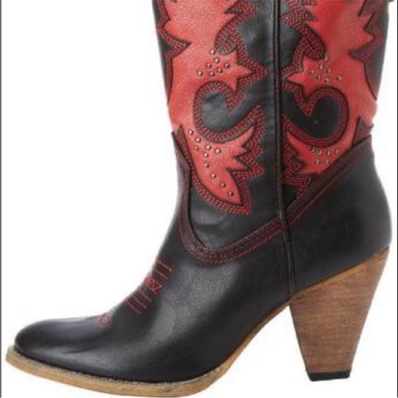 Very Volatile Rio Grande Cowgirl Boots Black/Red - Picture 7 of 7